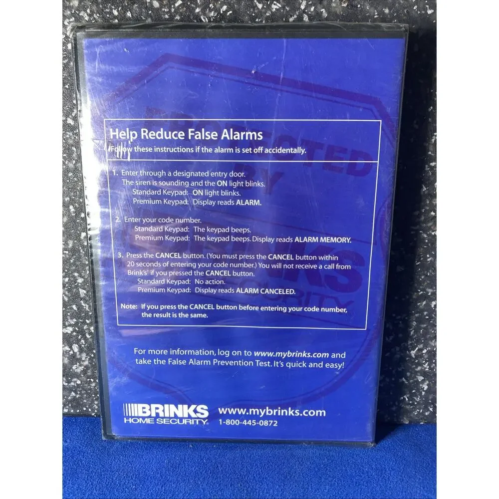 Brink's Home Security User's Guide Manual DVD Reduce False Alarms